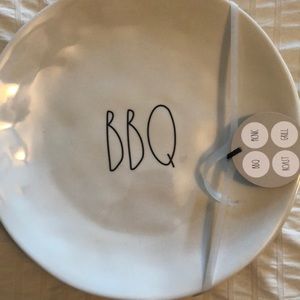 🆕 Rae Dunn BBQ PICNIC Melamine Plates🍴Set of 4